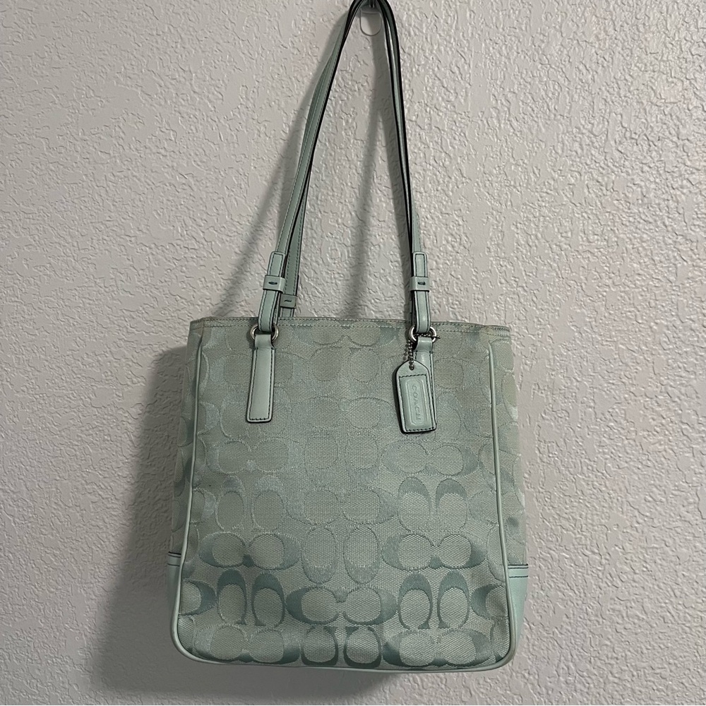 Coach 2006 Jacquard Spring Blue Signature Tote